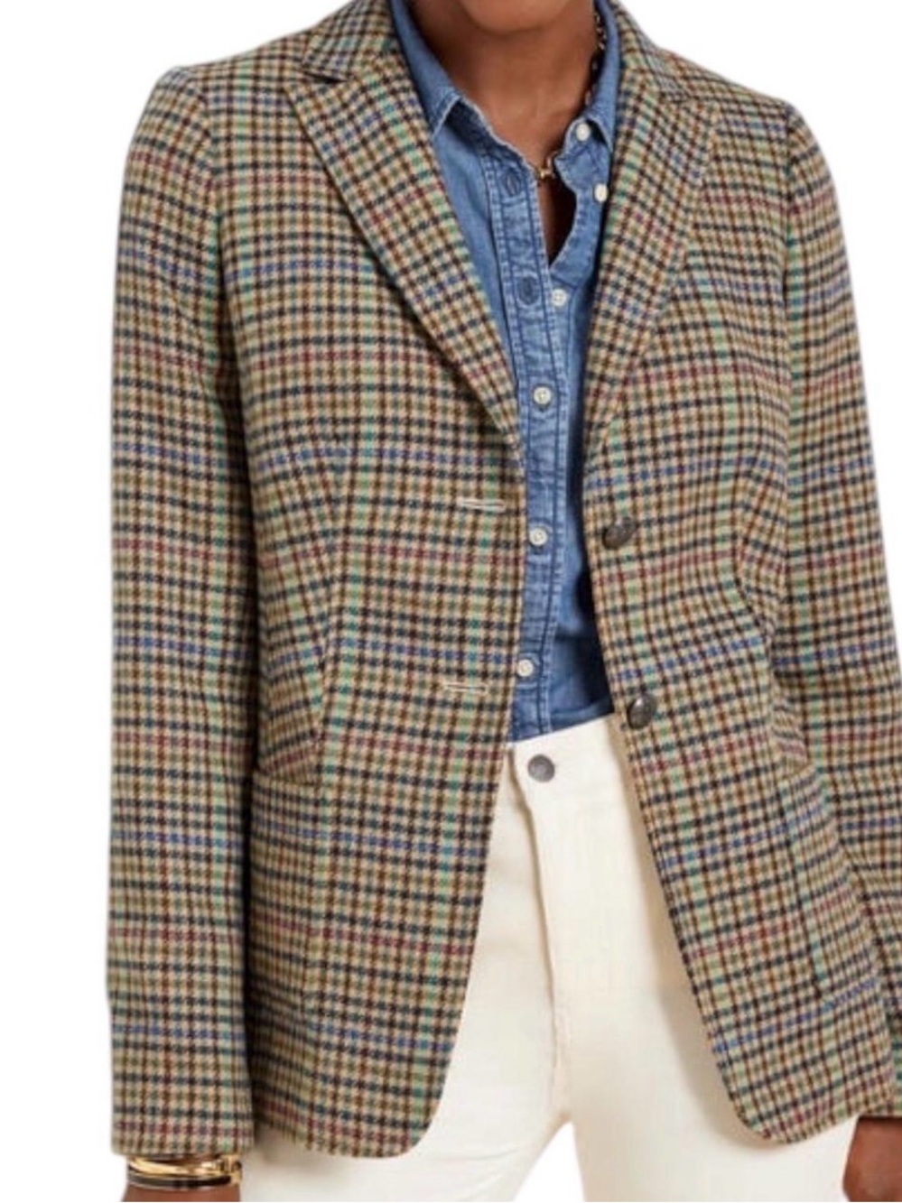 Liz Sport Plaid Wool Blend Blazer Size 6P
